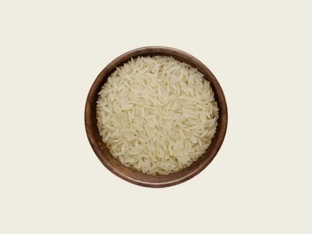 Supri Sella parboiled Rice in a wooden bowl