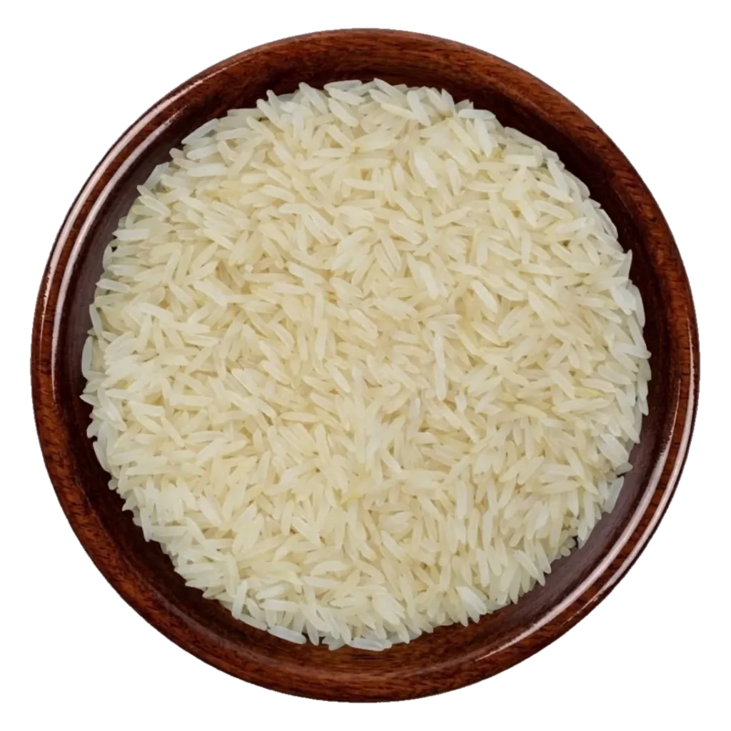C-9 Sella Rice in a dark wooden bowl
