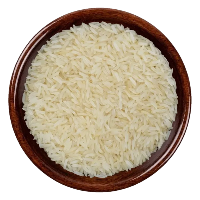 C-9 Sella Rice in a dark wooden bowl