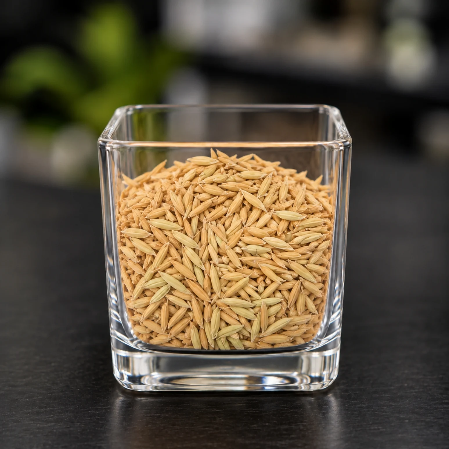 Paddy sample in a glass, ready for testing