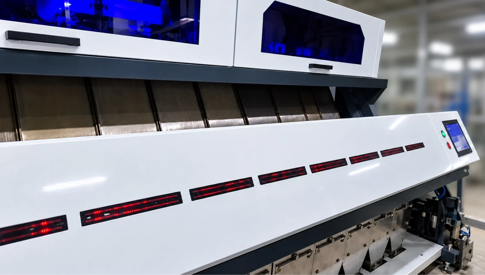 Rice colour sorter on the processing line