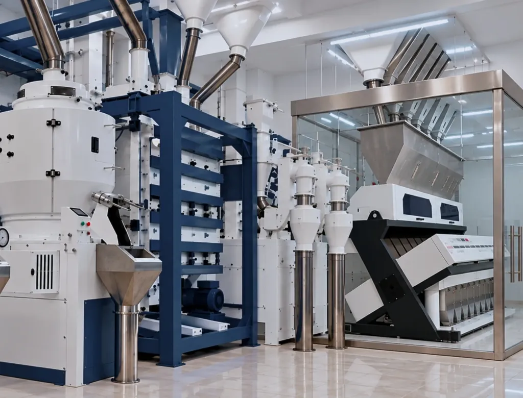 Unit 1 parboiling and milling machinery at Green Rice Mill Punjab