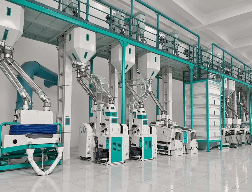 Unit 2 brown rice milling line at Green Rice Mill Karachi